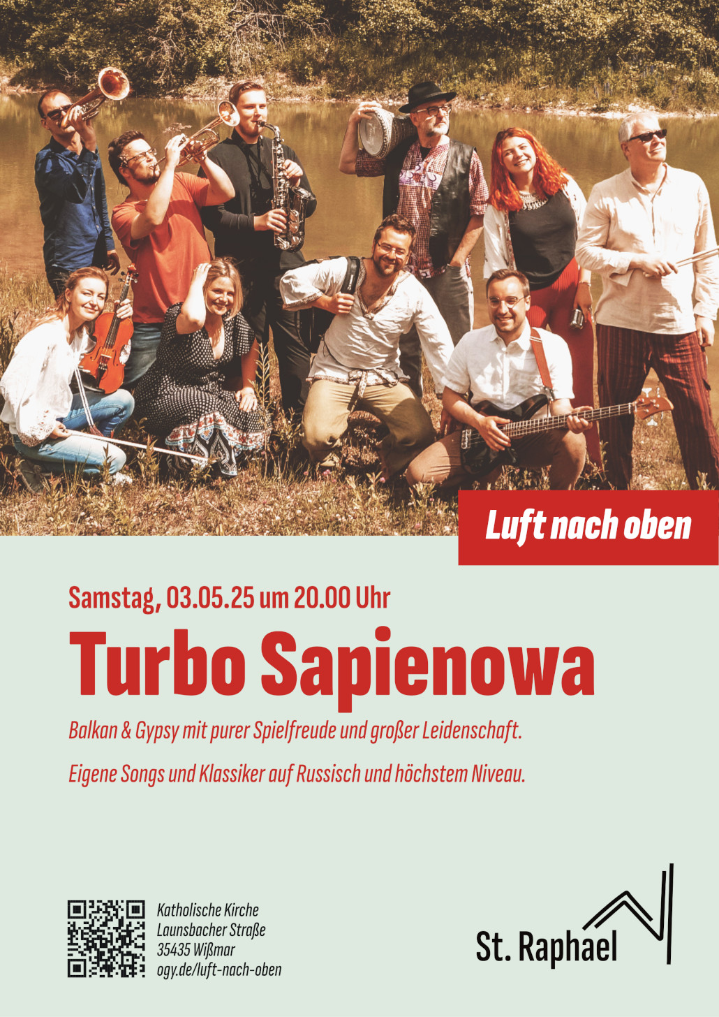 Turbosapienova Live Samstag, 03.05.2025 um 20:00 Uhr Katholische Kirche, Launsbacher Straße, 35435 Wißmar